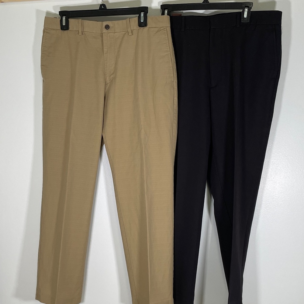 2 Cubavera 34x30 Men's Navy and Tan Pants